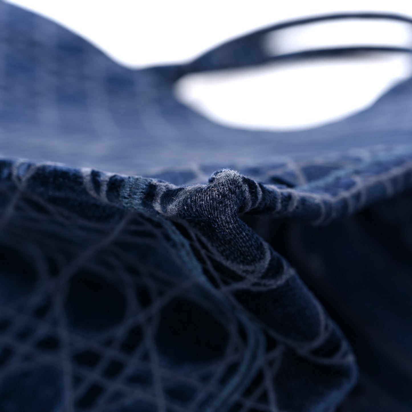 Velvet Cannage Large Book Tote Navy Blue