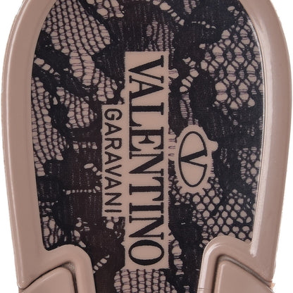 Valentino Garavani PVC Jelly Lace Print Bow Thong Sandals 40 Black Poudre 9 of 9