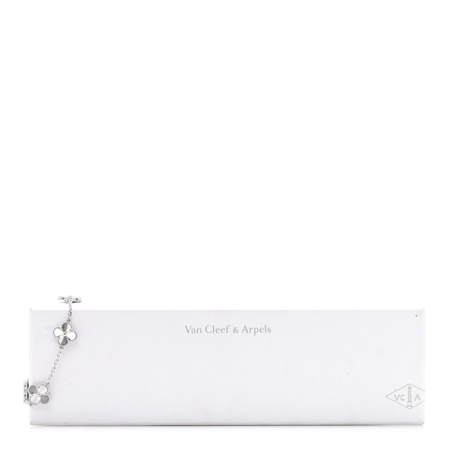 Van Cleef & Arpels 18K White Gold 5 Motifs Guilloche Vintage Alhambra Bracelet 4 of 4
