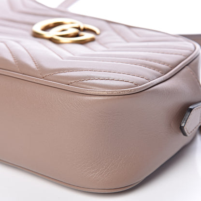 Gucci Calfskin Matelasse Small GG Marmont Chain Shoulder Bag Taupe 11 of 12