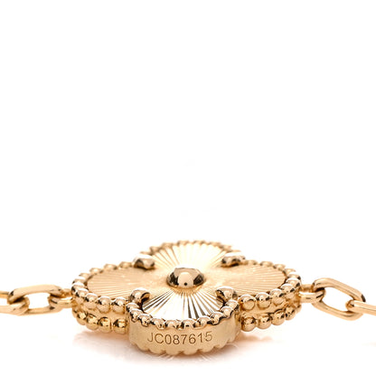 Van Cleef & Arpels 18K Yellow Gold 5 Motifs Guilloche Vintage Alhambra Bracelet 3 of 5