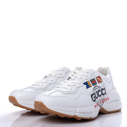 Gucci Calfskin Worldwide Womens Rhyton Sneakers 39 Great White 3 of 11