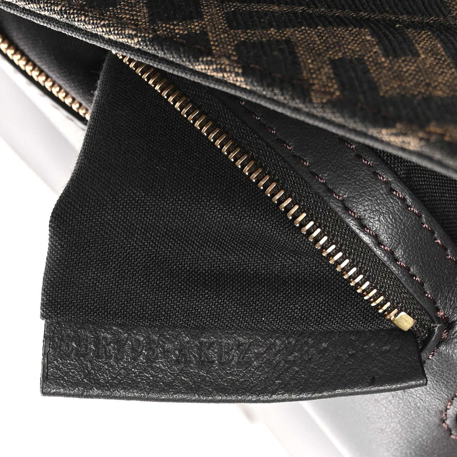 Fendi Fabric Jacquard FF 1974 Midi Chain Baguette Tobacco Moro 7 of 10