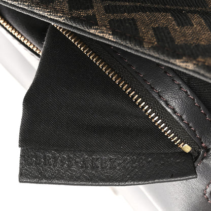 Fendi Fabric Jacquard FF 1974 Midi Chain Baguette Tobacco Moro 7 of 10