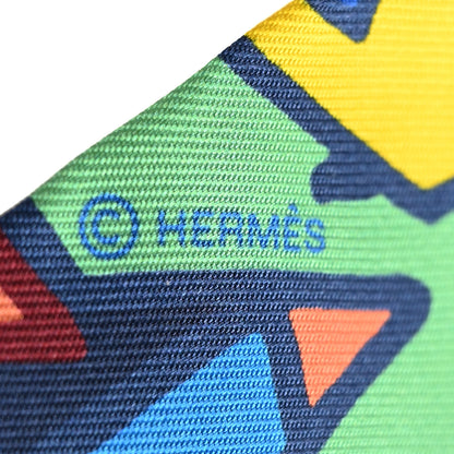 Hermes Silk Graff Graffiti Twilly Black Jaune Vert 4 of 4