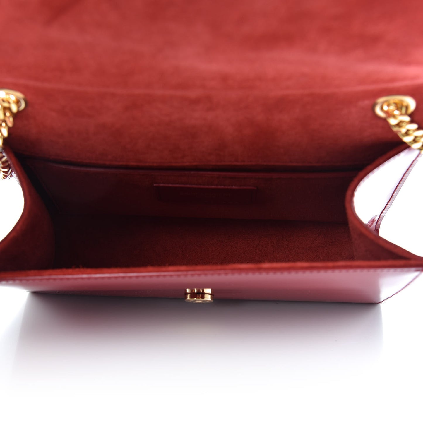 Patent Small Monogram Kate Satchel Red