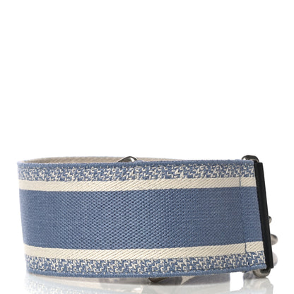 Christian Dior Canvas Embroidered Shoulder Strap Light Blue 3 of 9