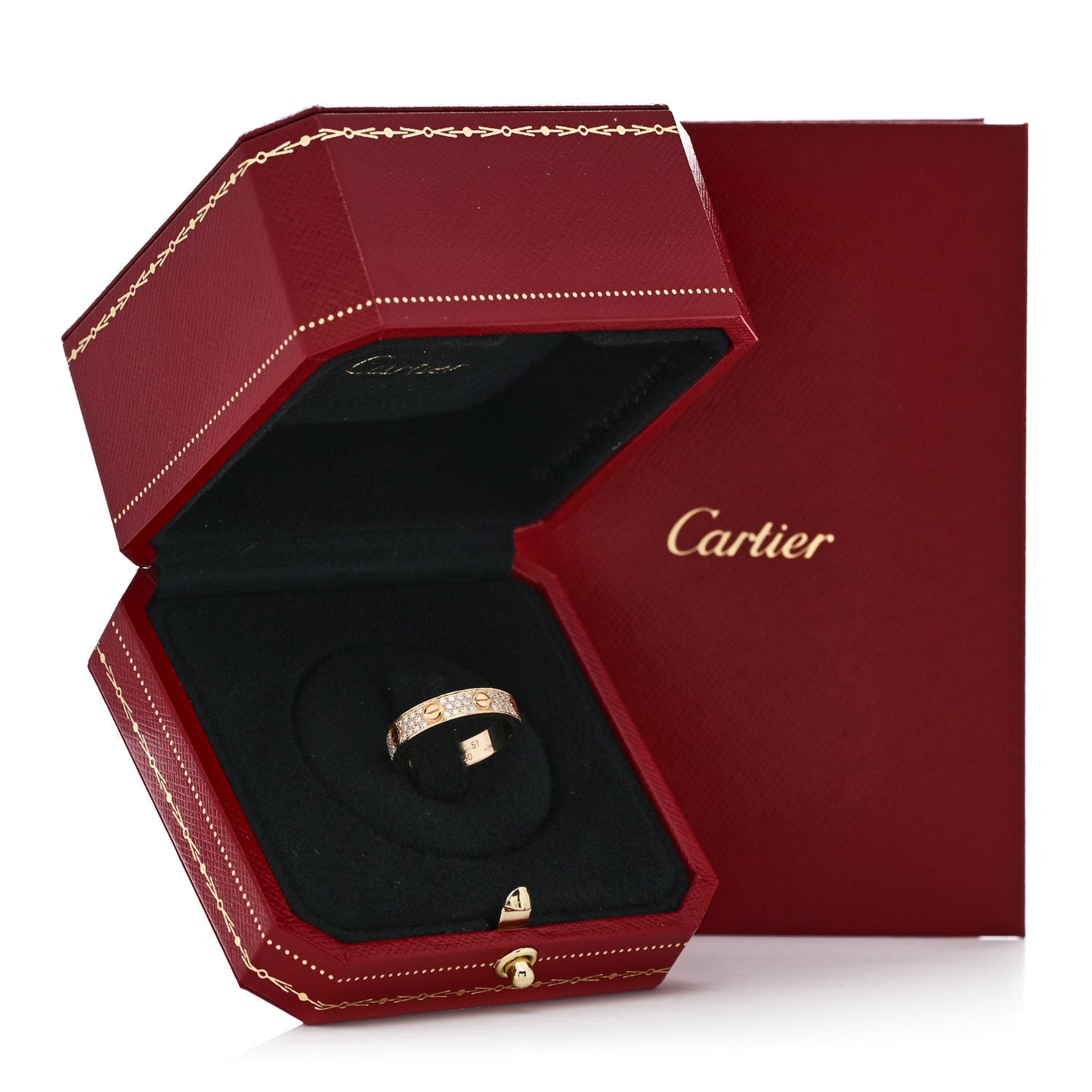 18K Yellow Gold Diamond 4mm LOVE Wedding Paved Band Ring 51 5.75