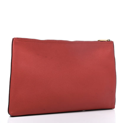 Gucci Pebbled Calfskin Large Logo Portfolio Clutch Hibiscus Red 2 of 7