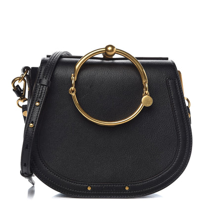 Chloe Calfskin Suede Medium Nile Bracelet Bag Black 1 of 8