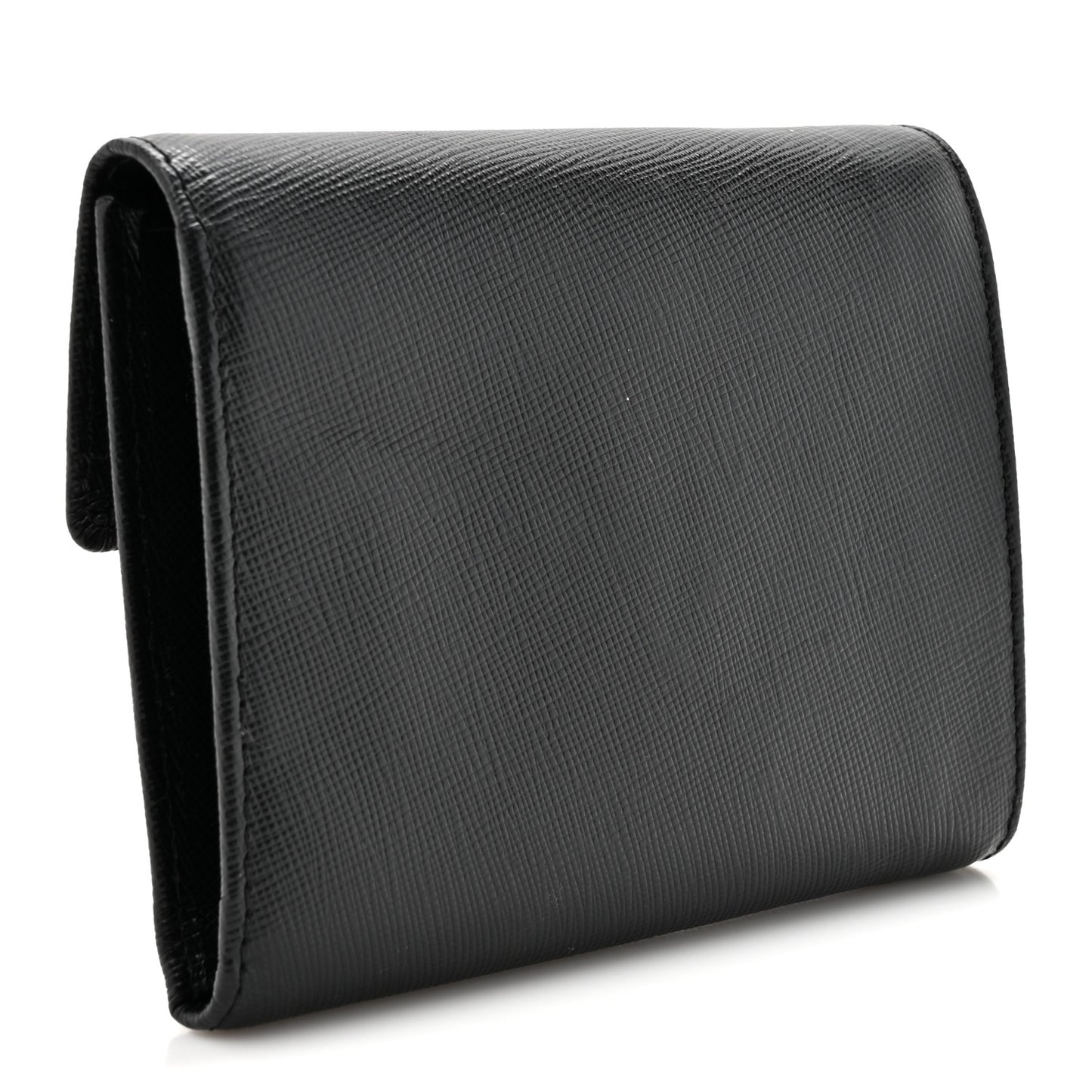 Saffiano Metal Flap Wallet Black