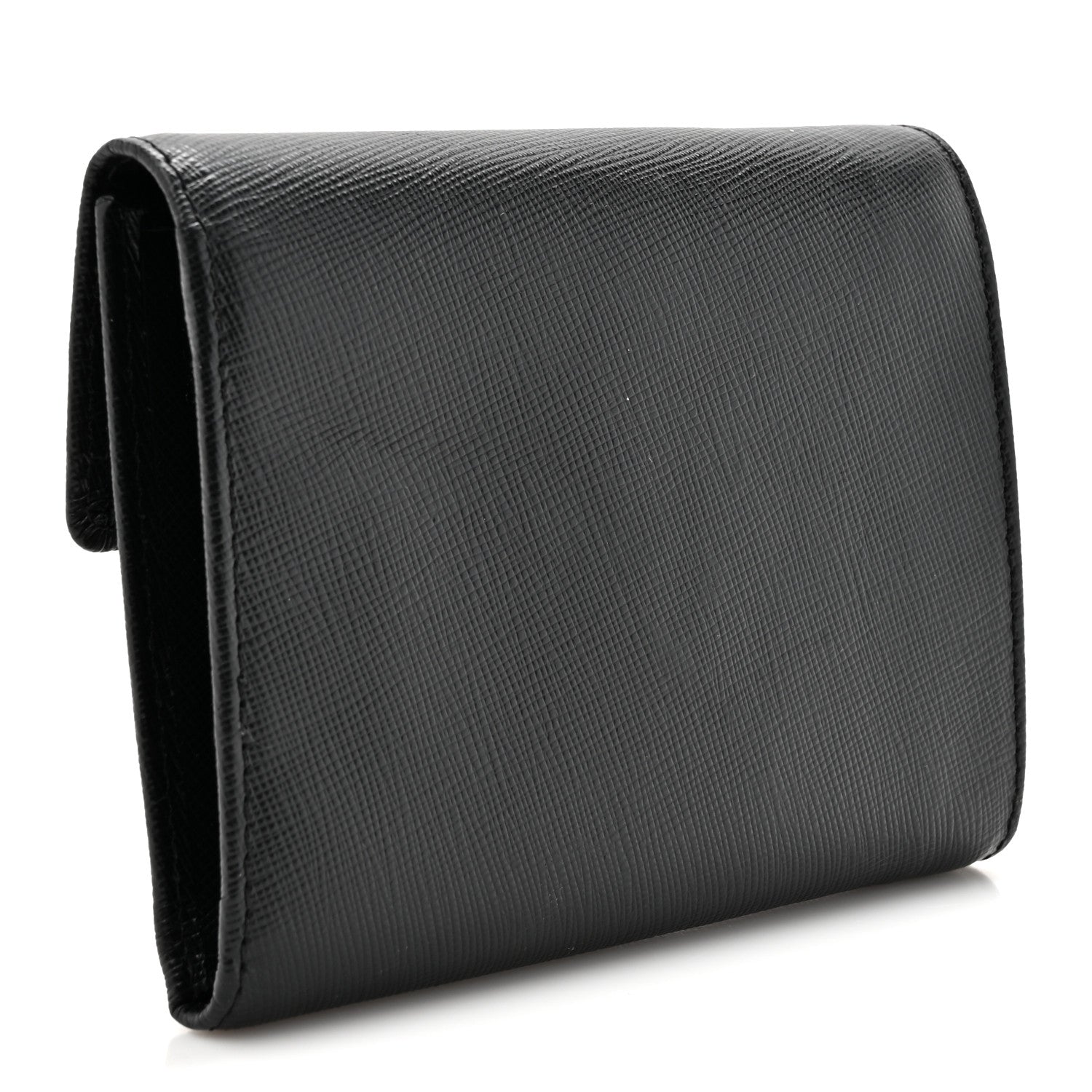 Prada Saffiano Metal Flap Wallet Black 3 of 11