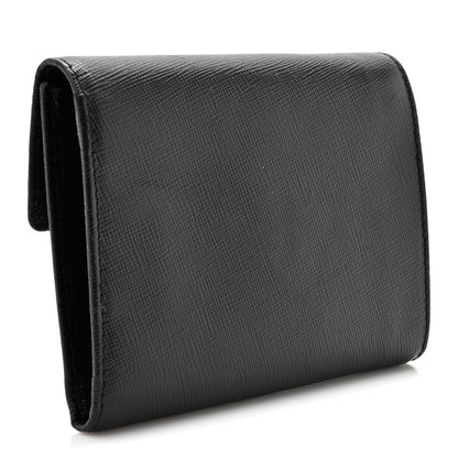 Prada Saffiano Metal Flap Wallet Black 3 of 11