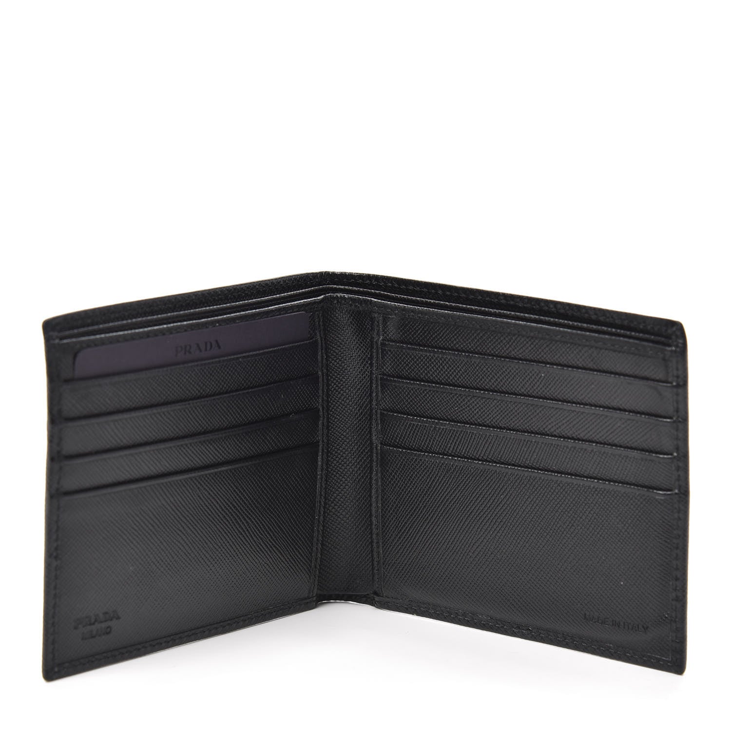 Prada Saffiano Bi-Fold Wallet Black 5 of 6