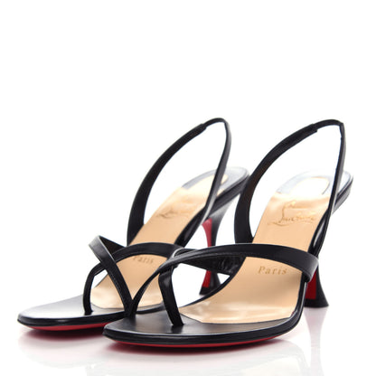 Christian Louboutin Kid Taralita 85 Thong Sandals 37.5 Black 3 of 10