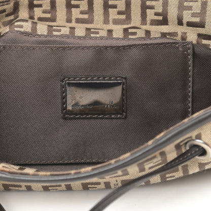 Fendi Zucchino Vitello Drawstring Shoulder Bag Testa di Moro Beige 6 of 14