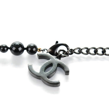 Chanel Pearl Beaded CC Long Necklace Black White 3 of 4