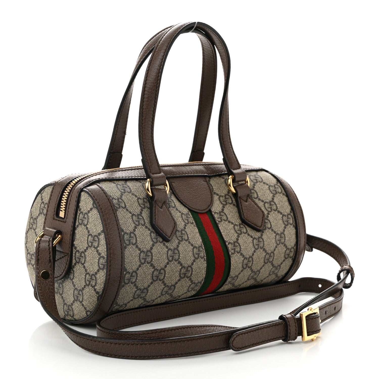 Gucci GG Supreme Monogram Web Small Ophidia Boston Bag Beige New Acero 3 of 11