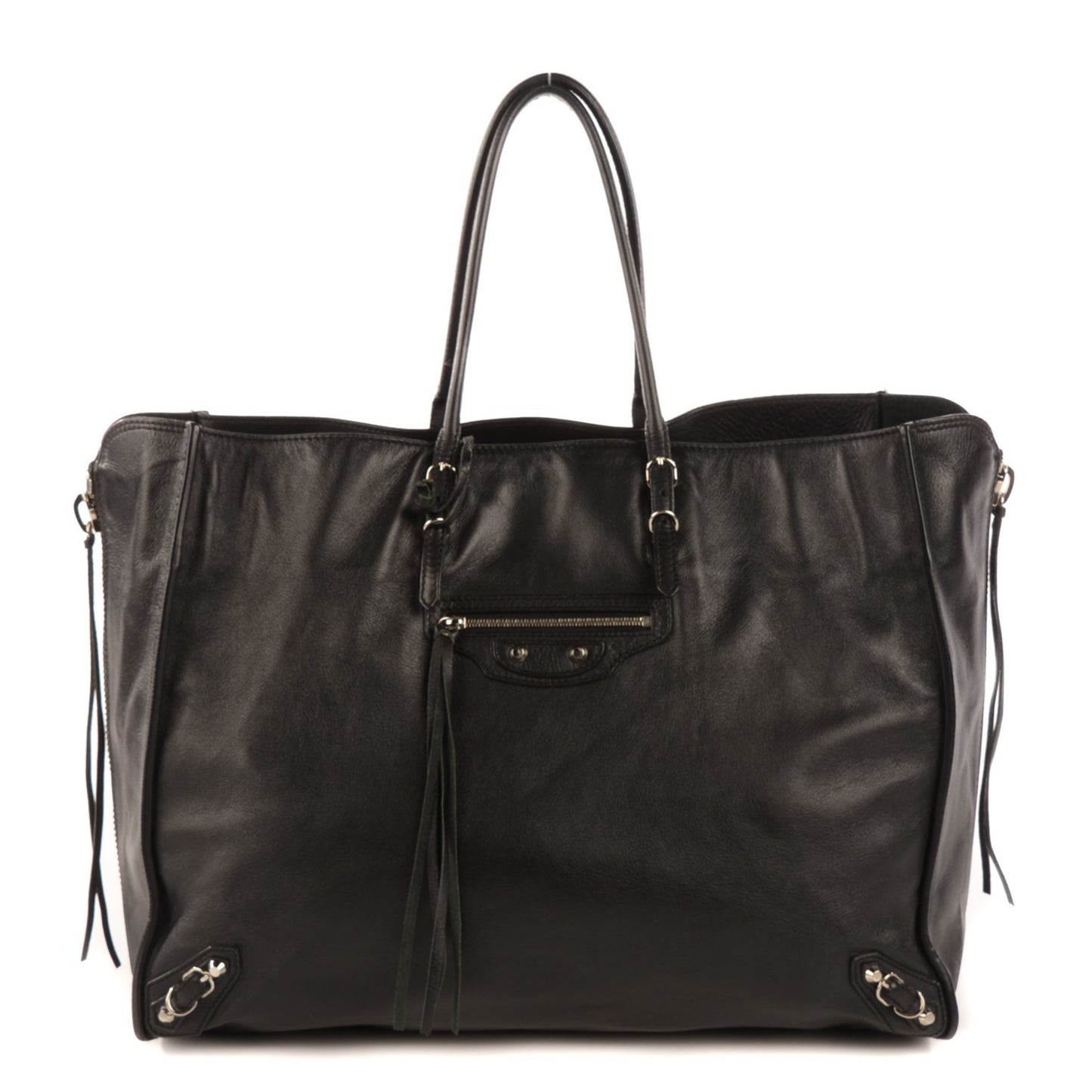 Supple Calfskin Papier A4 Tote Black