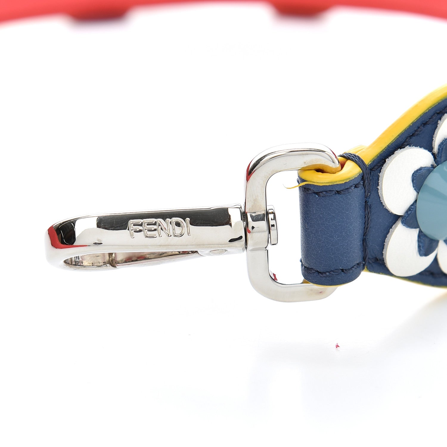 Fendi Vitello Dolce Flowerland Studded Strap You Blue Corallo Multicolor 4 of 4