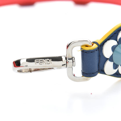 Fendi Vitello Dolce Flowerland Studded Strap You Blue Corallo Multicolor 4 of 4