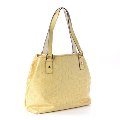 Gucci Patent Monogram Small D Ring Tote Yellow 3 of 13