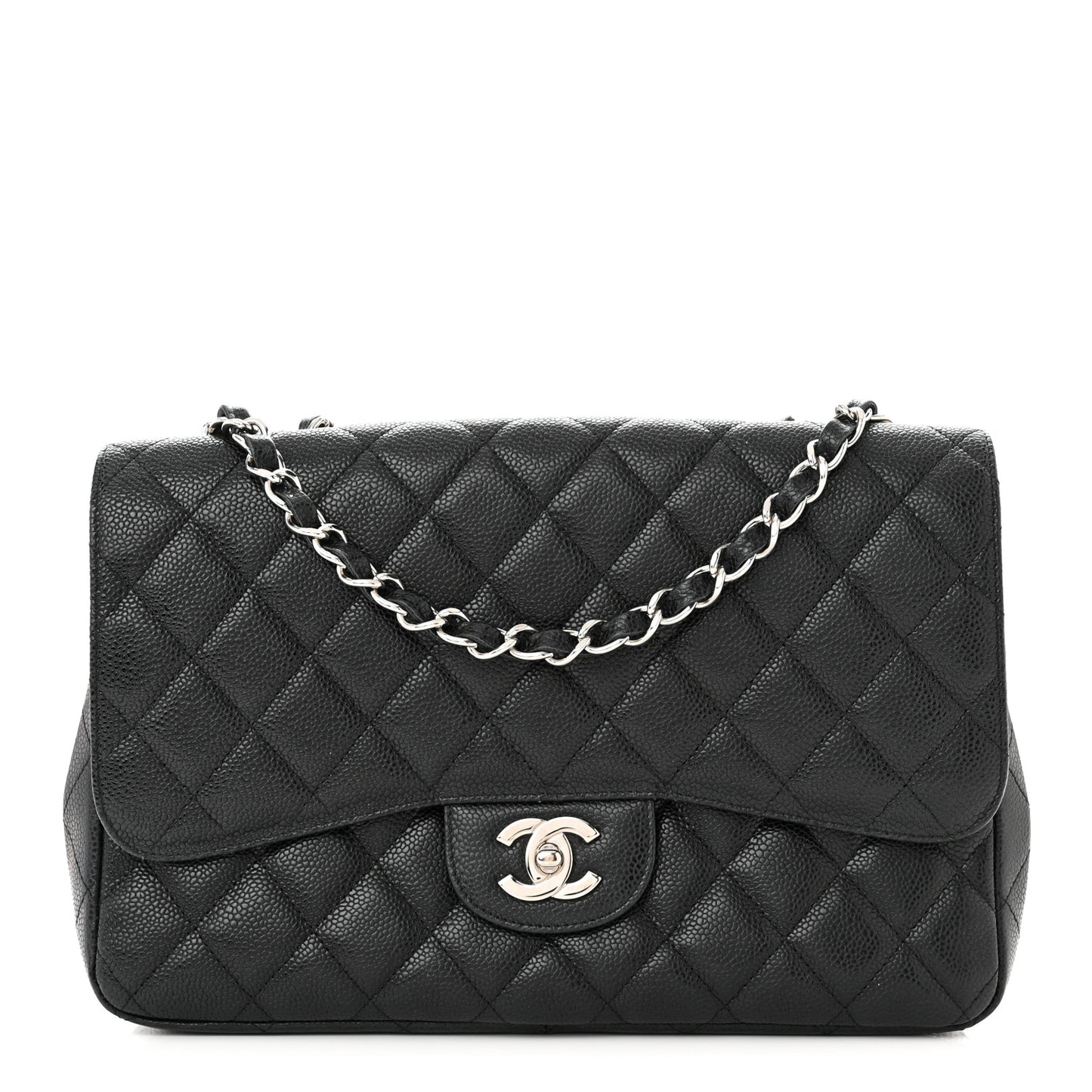 Caviar Quilted Jumbo Single Flap Black