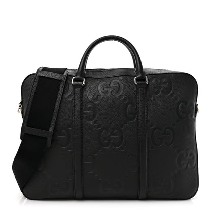Gucci Piuma Calfskin Jumbo GG Embossed Briefcase Black 1 of 14