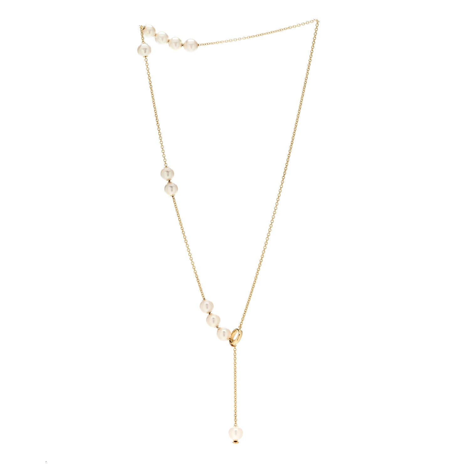 Mikimoto 18K Yellow Gold Akoya Pearl 7-7.5mm Pearls in Motion Lariat Necklace 3 of 5