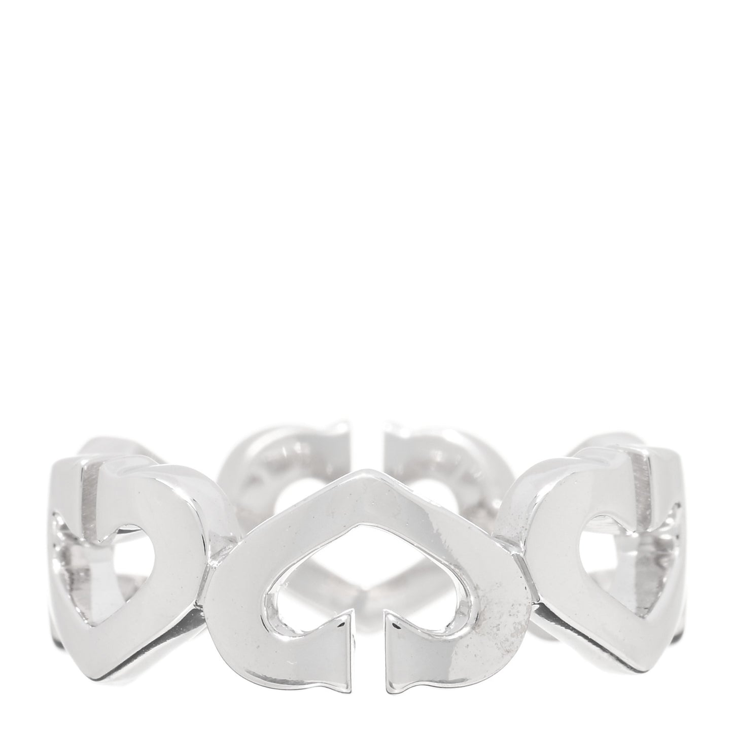 18K White Gold Diamond Hearts and Symbols Ring 50 5.25