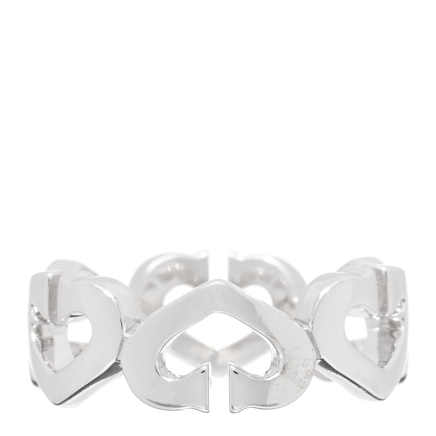 Cartier 18K White Gold Diamond Hearts and Symbols Ring 50 5.25 3 of 5
