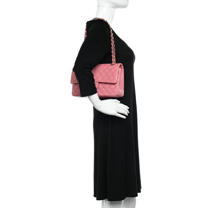 Chanel Caviar Quilted Medium Double Flap Pink 2 of 13