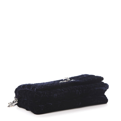 Miu Miu Velluto Matelasse Crystal Flap Clutch Navy 4 of 10
