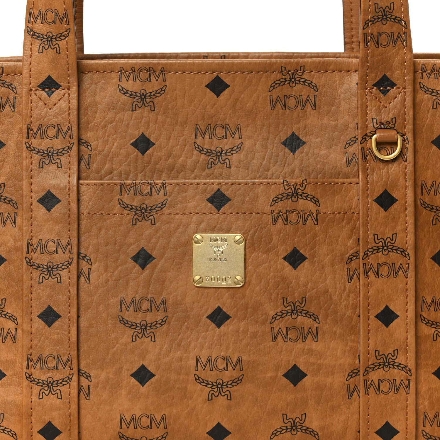 MCM Visetos Aren Small School Bag Tote Cognac 8 of 11