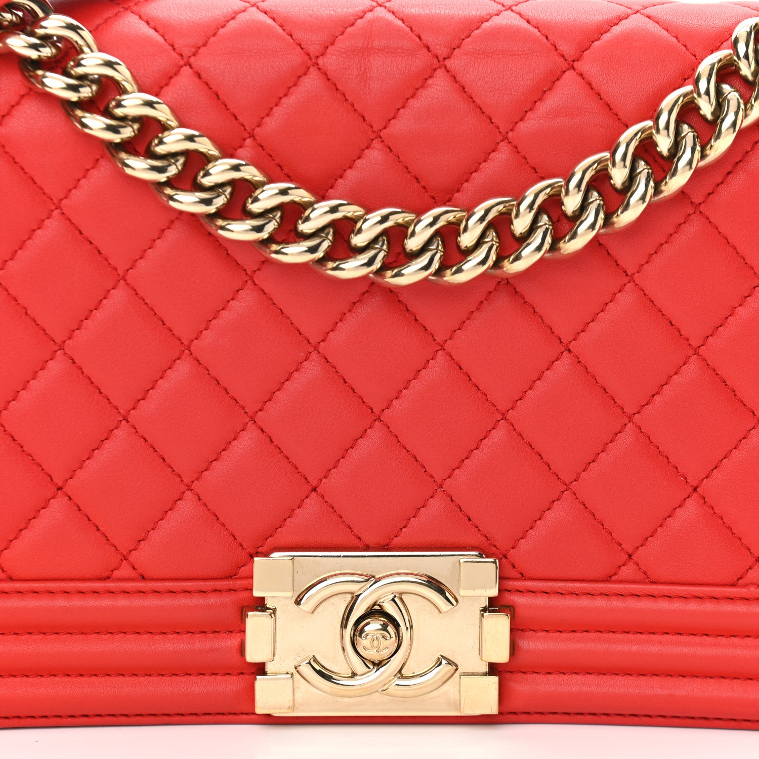 Chanel Lambskin Quilted Medium Boy Flap Red 8 of 13