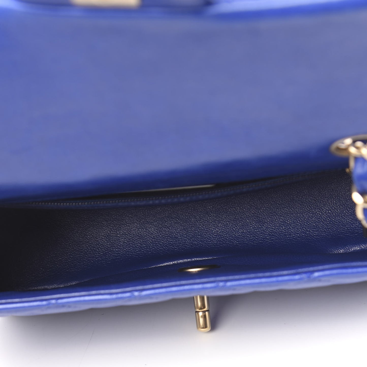 Lambskin Quilted Mini Rectangular Flap Blue