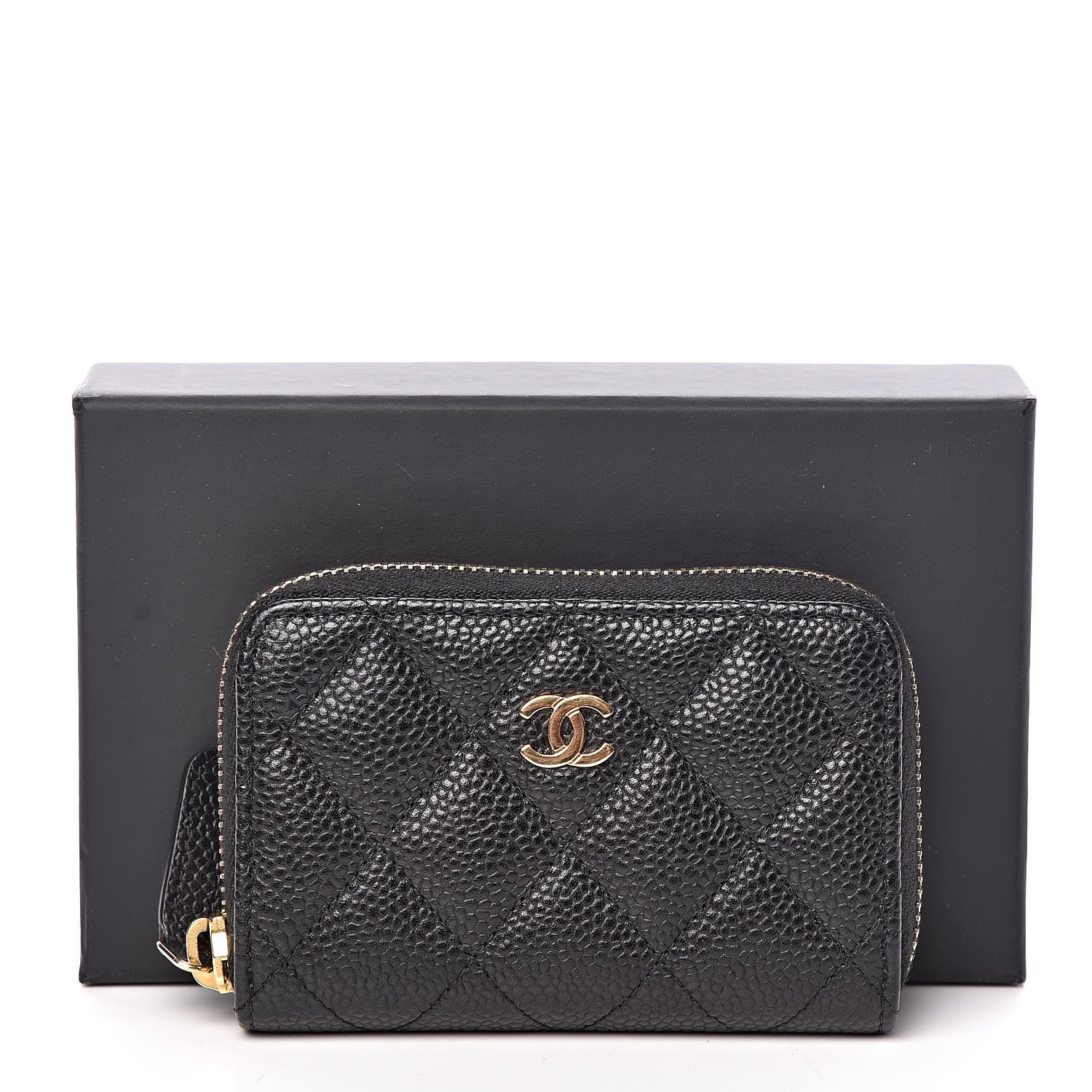 Chanel Caviar Quilted Zip Coin Purse Black 8 of 8