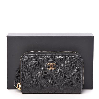 Chanel Caviar Quilted Zip Coin Purse Black 8 of 8