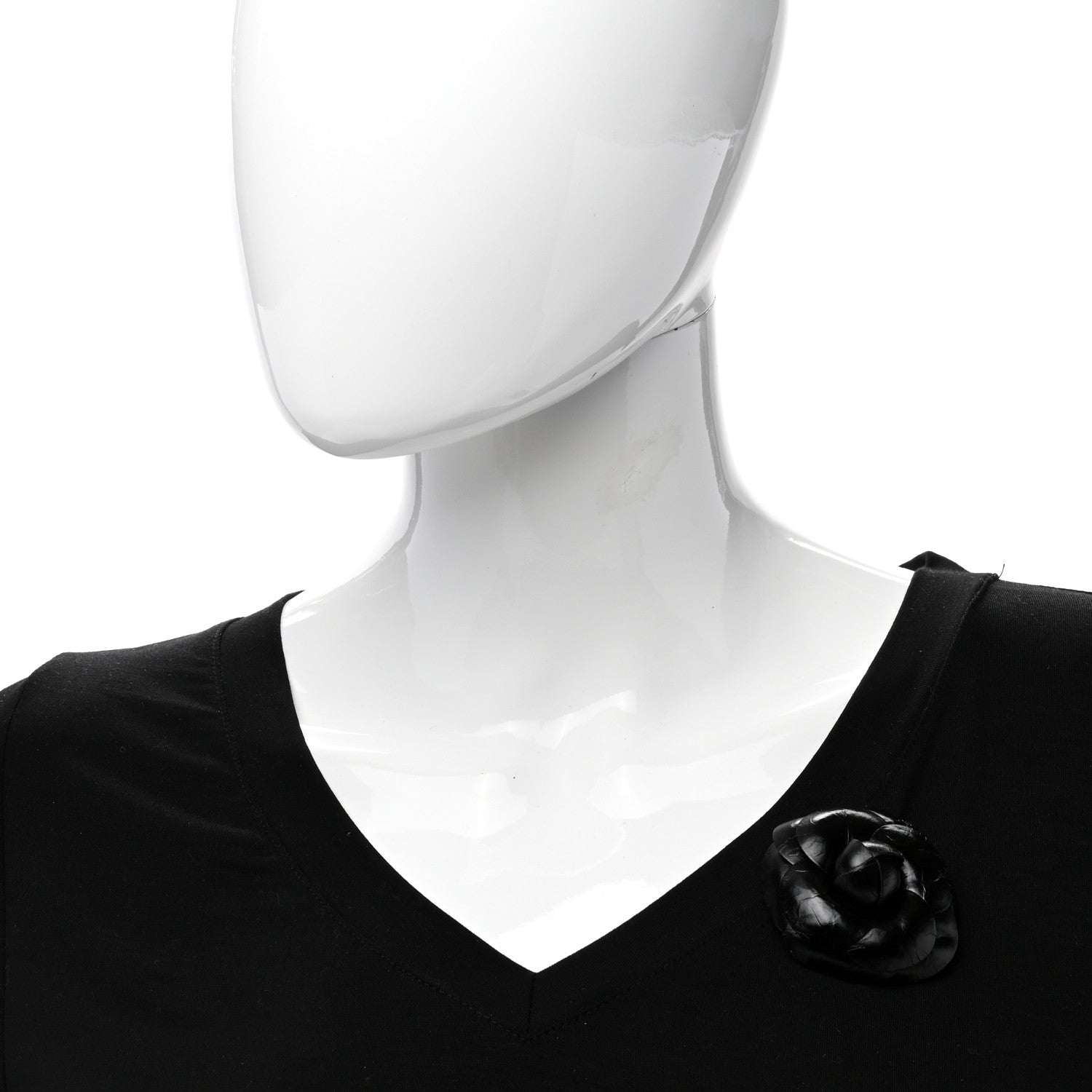 Chanel Lambskin Camellia Brooch Black 2 of 4