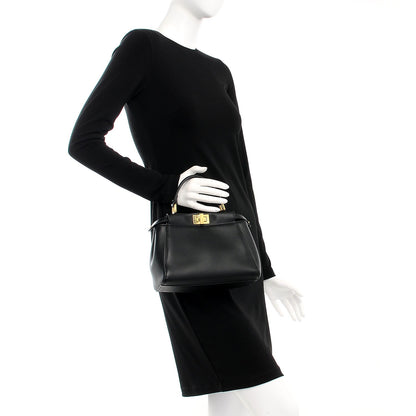 Fendi Nappa Mini Peekaboo Iconic Satchel Black 3 of 8