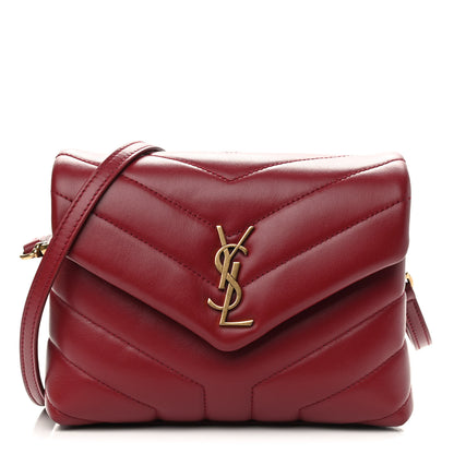 Saint Laurent Calfskin Y Quilted Monogram Toy Loulou Crossbody Bag Opyum Red 1 of 10