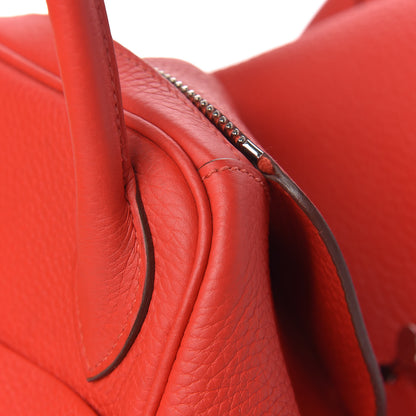 Hermes Taurillon Clemence Lindy 30 Rouge Tomate 9 of 14