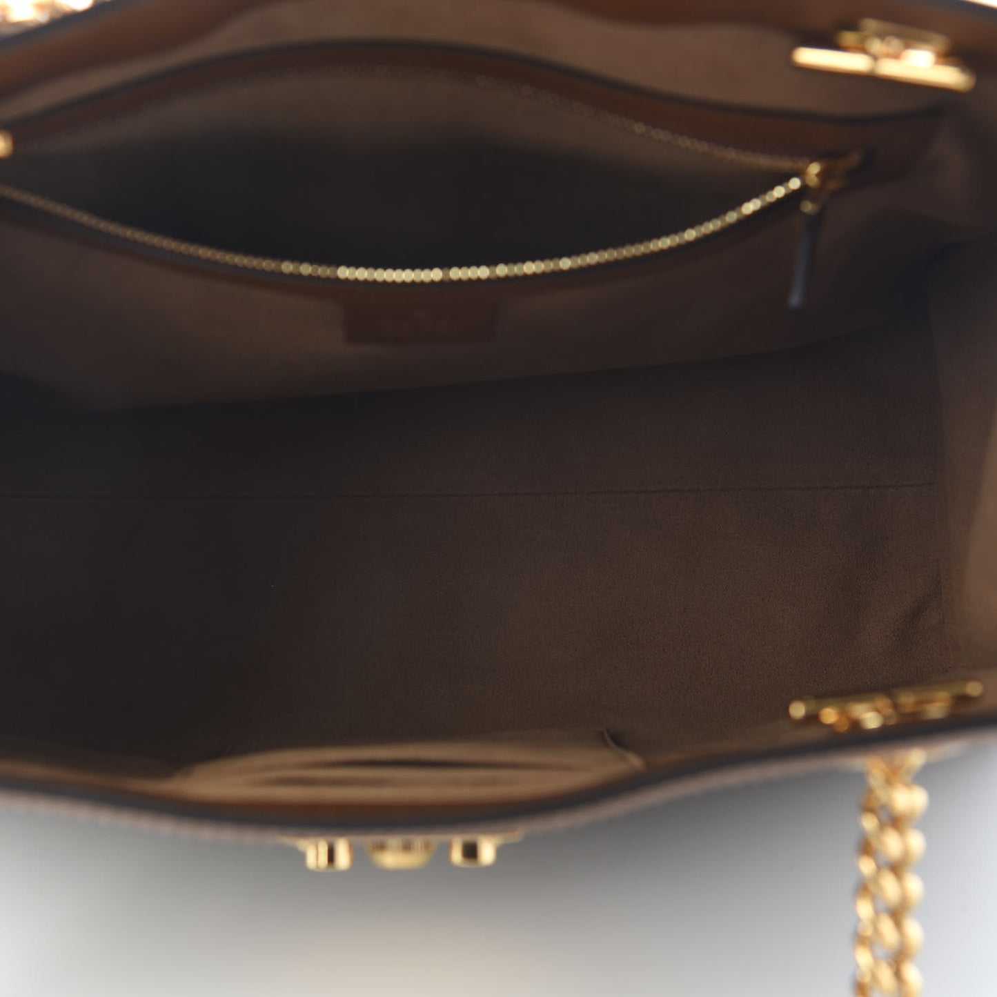 GG Supreme Monogram Medium Padlock Tote Beige Cuir