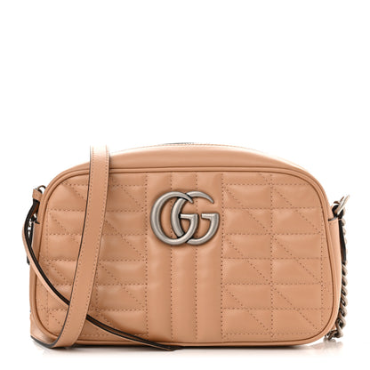 Gucci Calfskin Matelasse Aria Small GG Marmont Chain Shoulder Bag Camelia 1 of 12