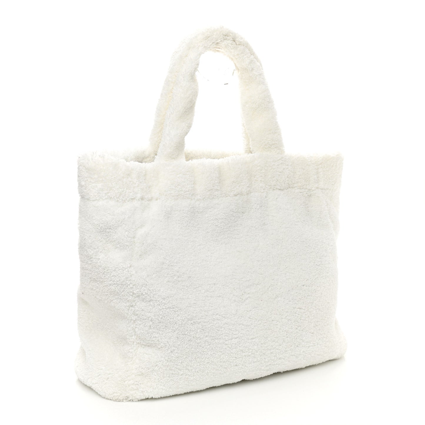 Terry Cloth Tote Bag White Black
