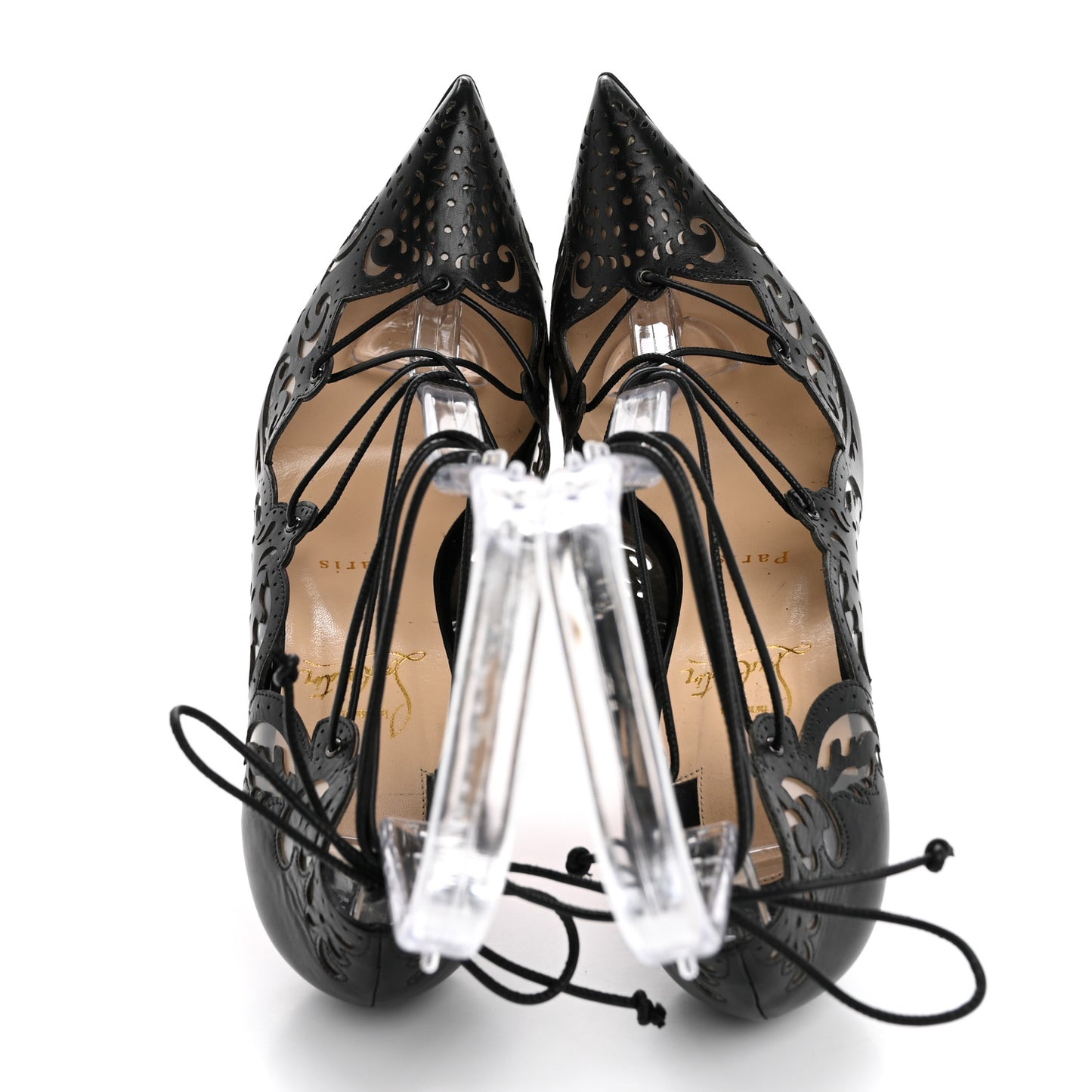 Calfskin PVC Impera 120 Pumps 40 Black Transparent