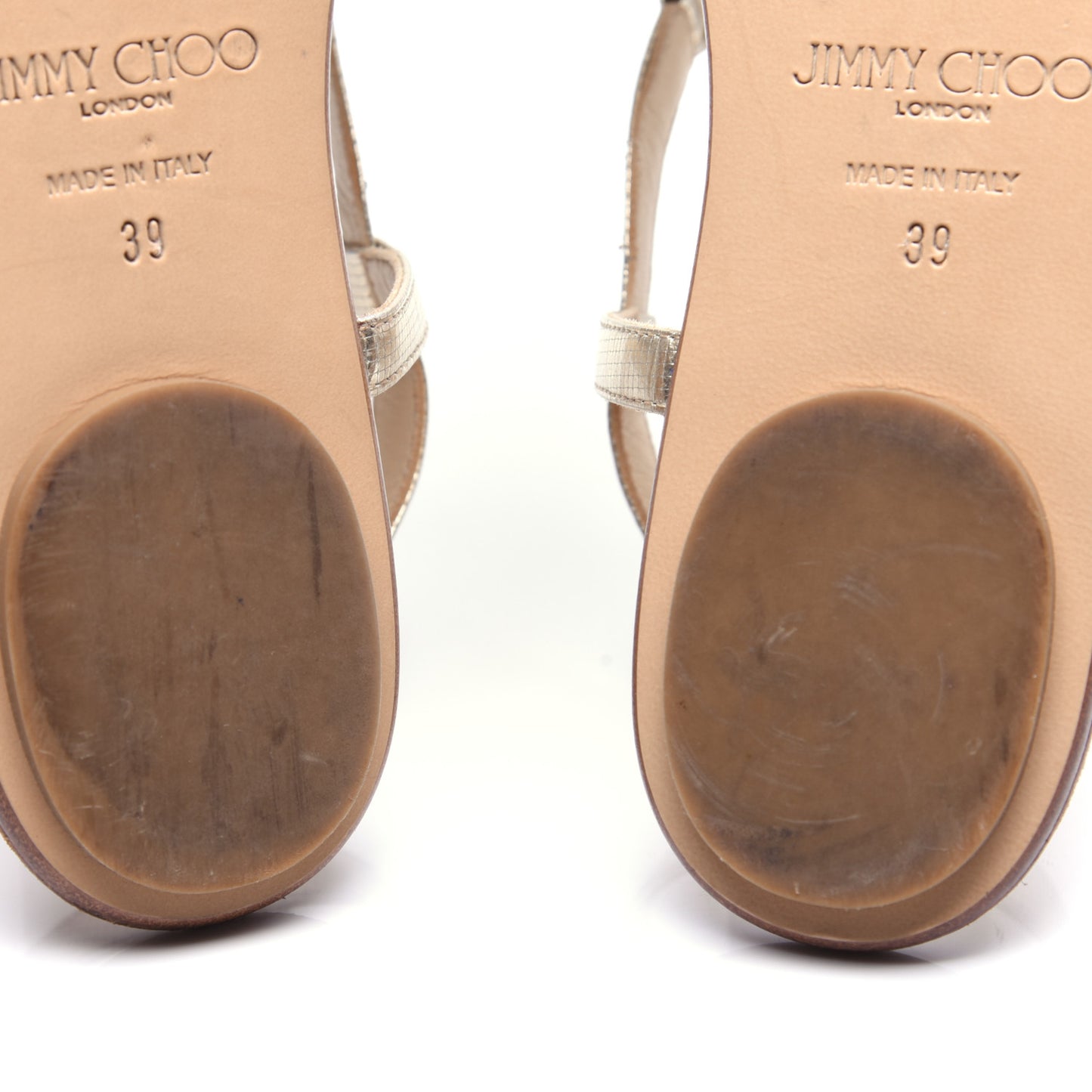 Metallic Calfskin Wave Thong Sandals 39 Champagne
