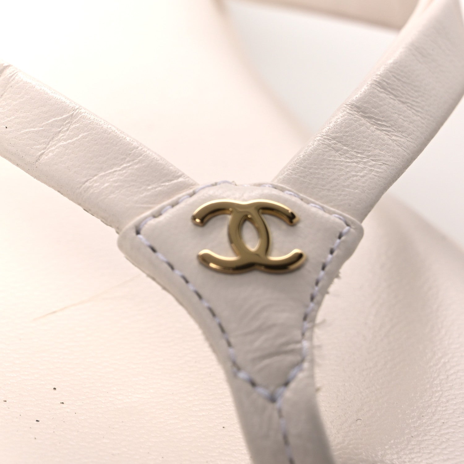 Chanel Goatskin CC Times Square Thong Sandals 38 Beige 12 of 12