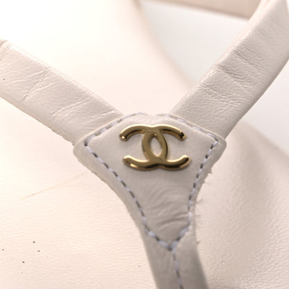 Chanel Goatskin CC Times Square Thong Sandals 38 Beige 12 of 12