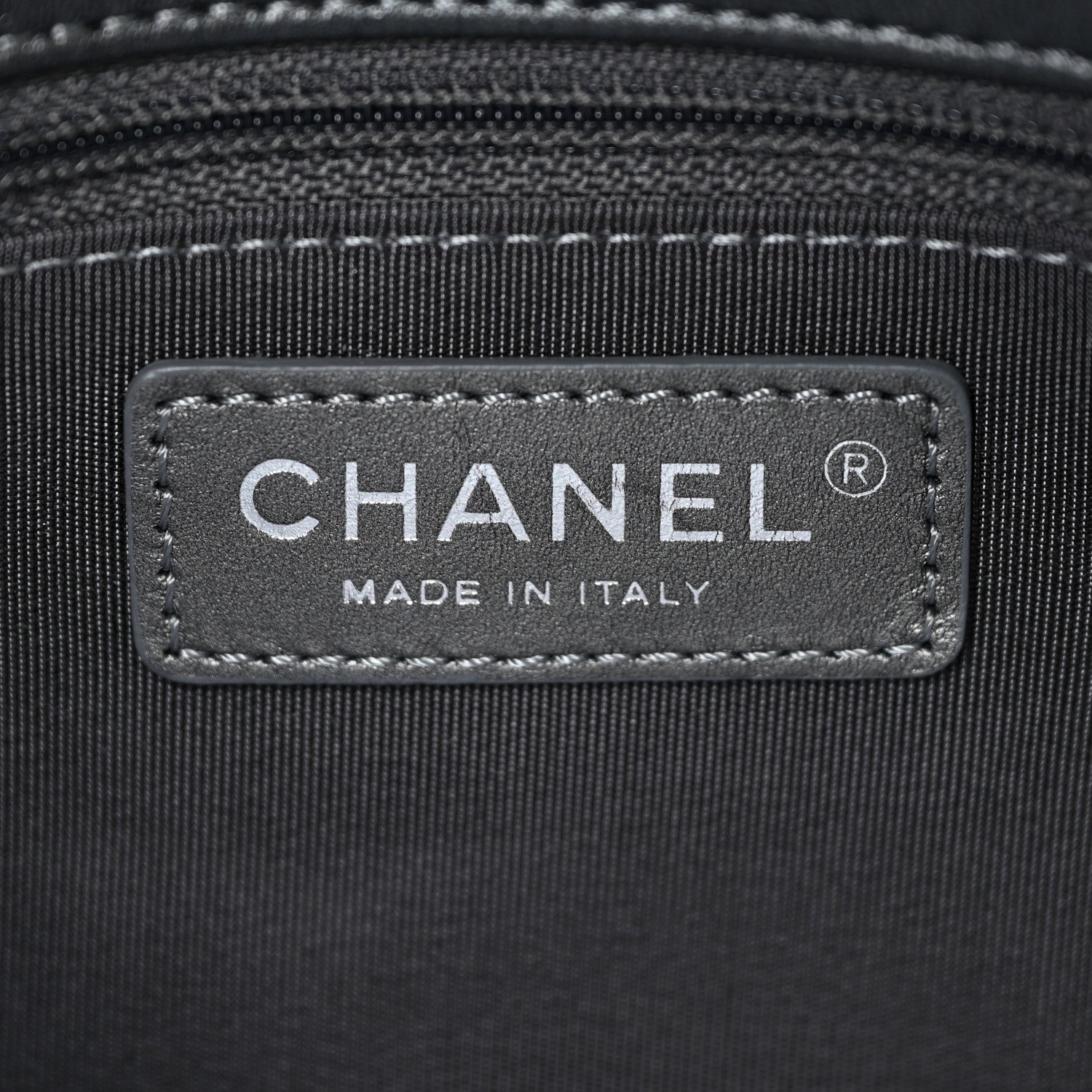 Chanel Metallic Lame Chevron Quilted Space Suit Flap Dark Grey 6 of 10